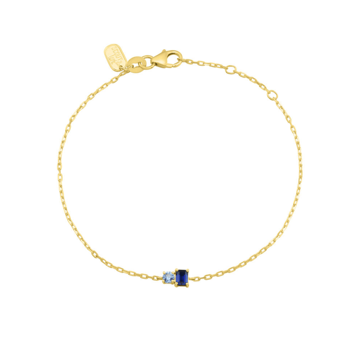 Blue Sapphire Toi et Moi Two-Stone Bracelet