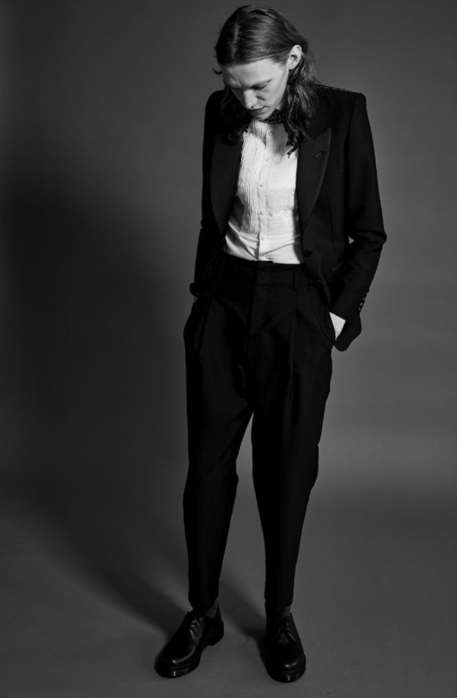 Classic Cropped Tuxedo Jacket