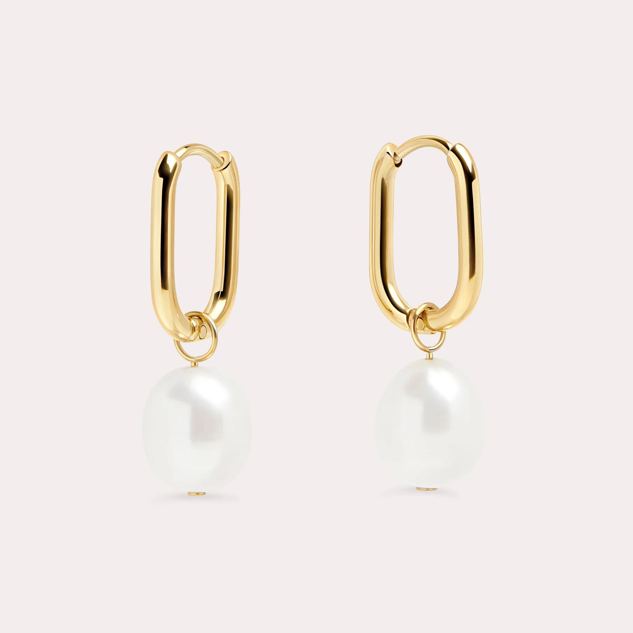 Opal Pearl Huggie Earring