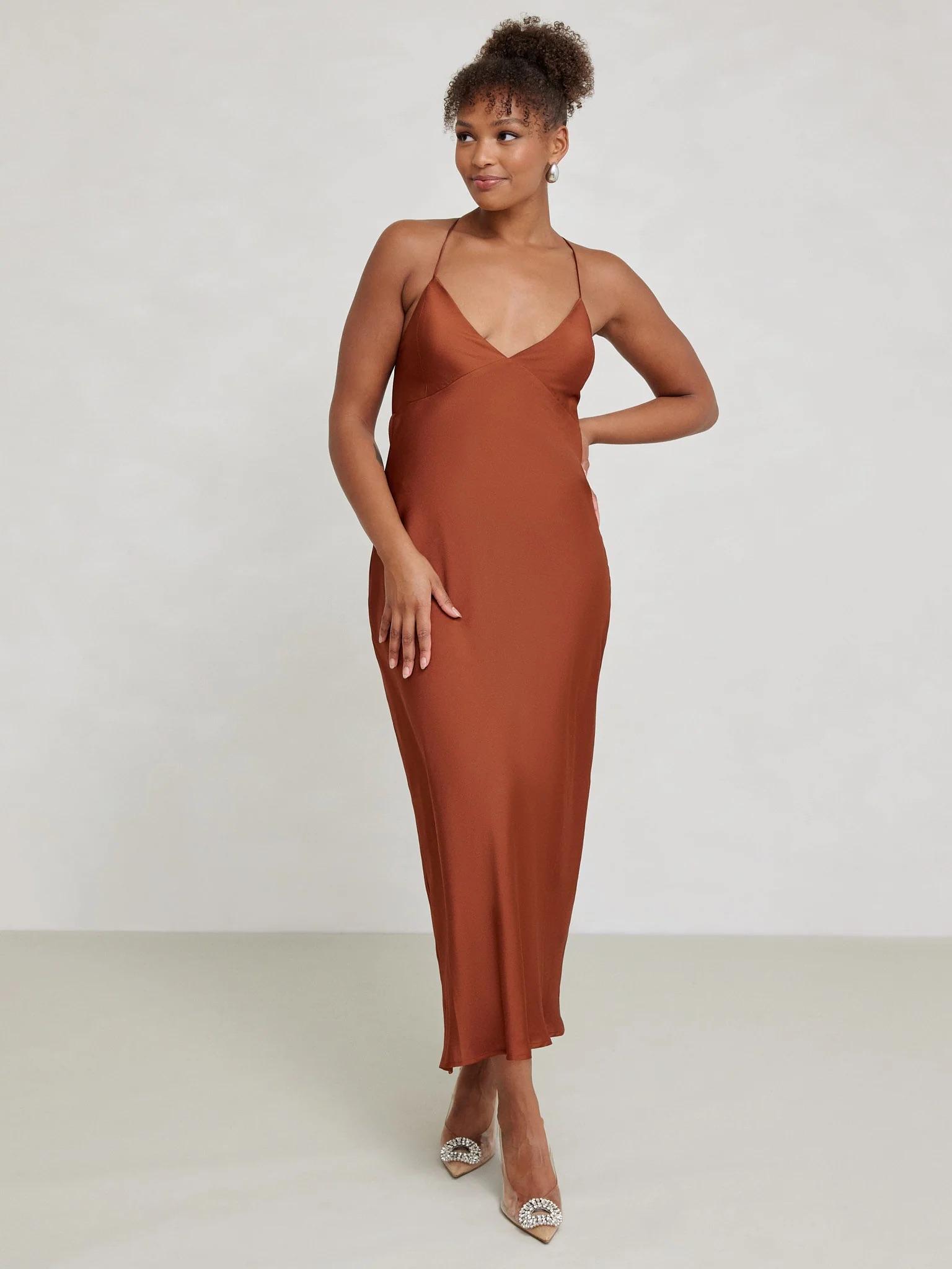 Davenport Dress in Rust