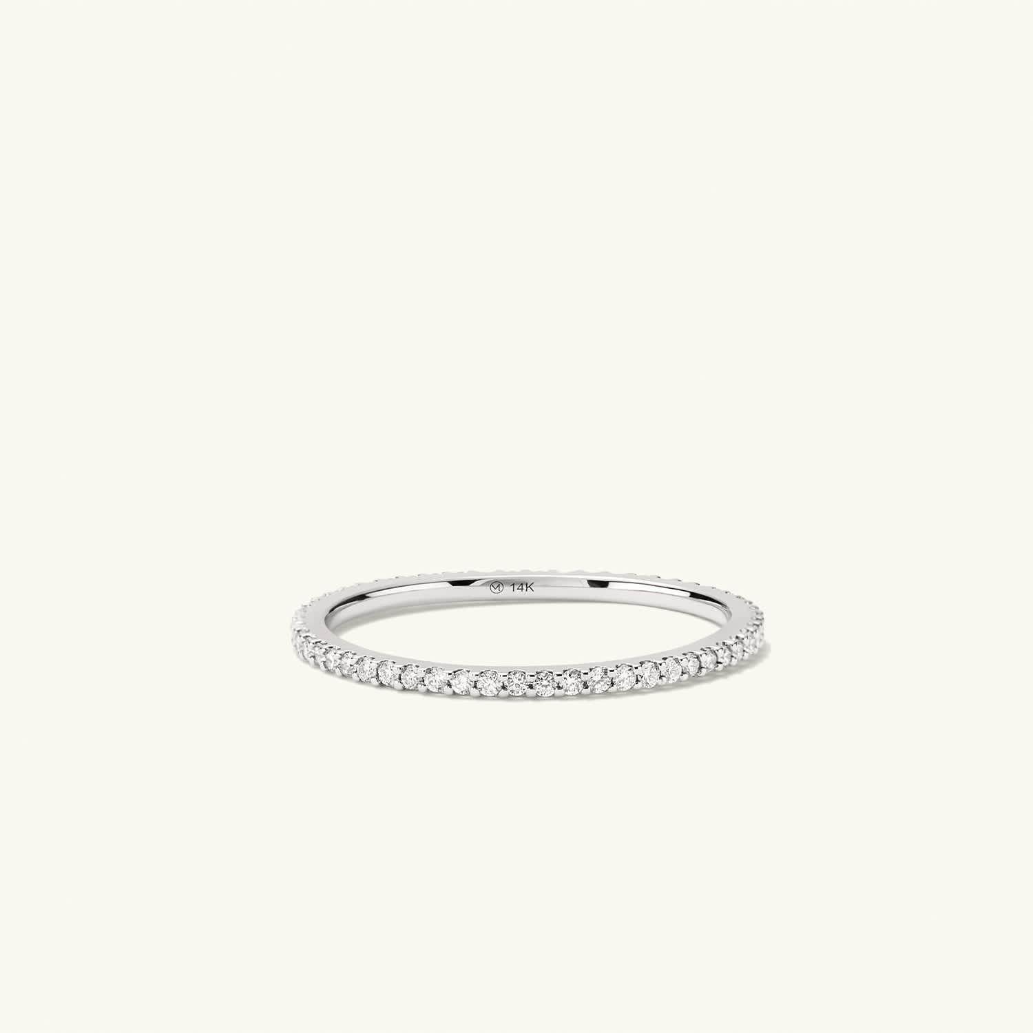 Slim Diamond Eternity Band - 14k White Gold
