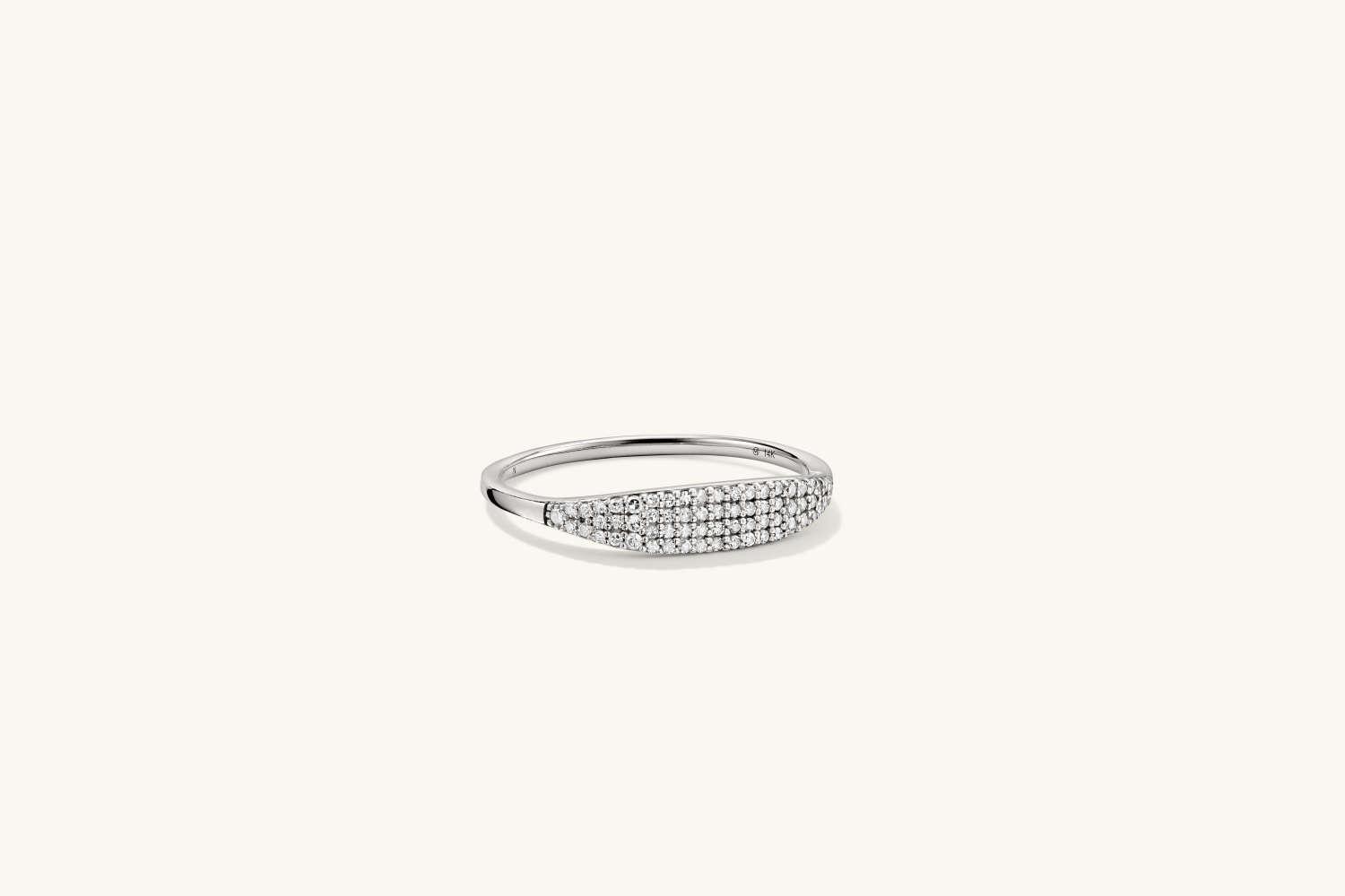 Pavé Diamond Slim Signe - 14k White Gold