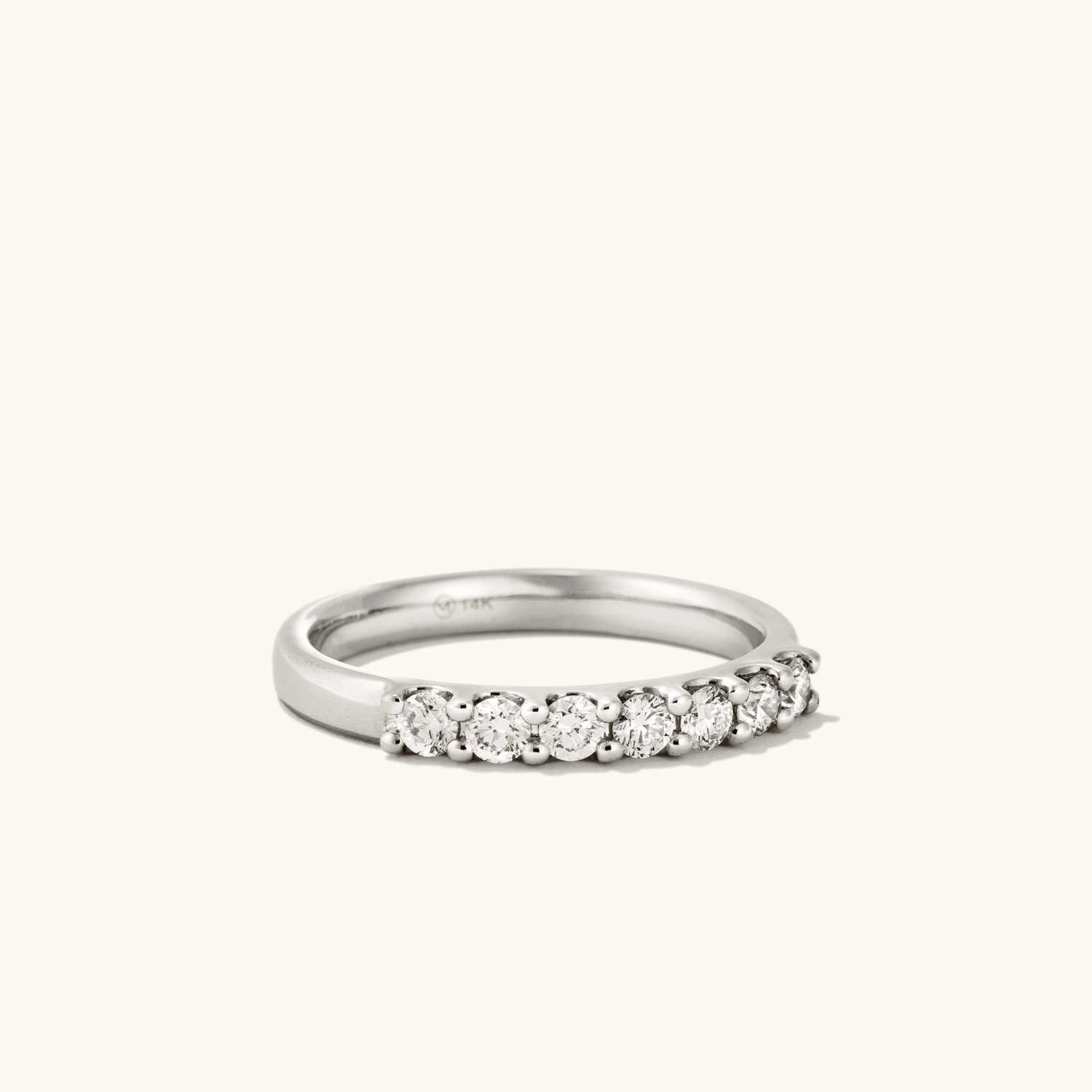 Bold Diamond Half Eternity Band - 14k White Gold
