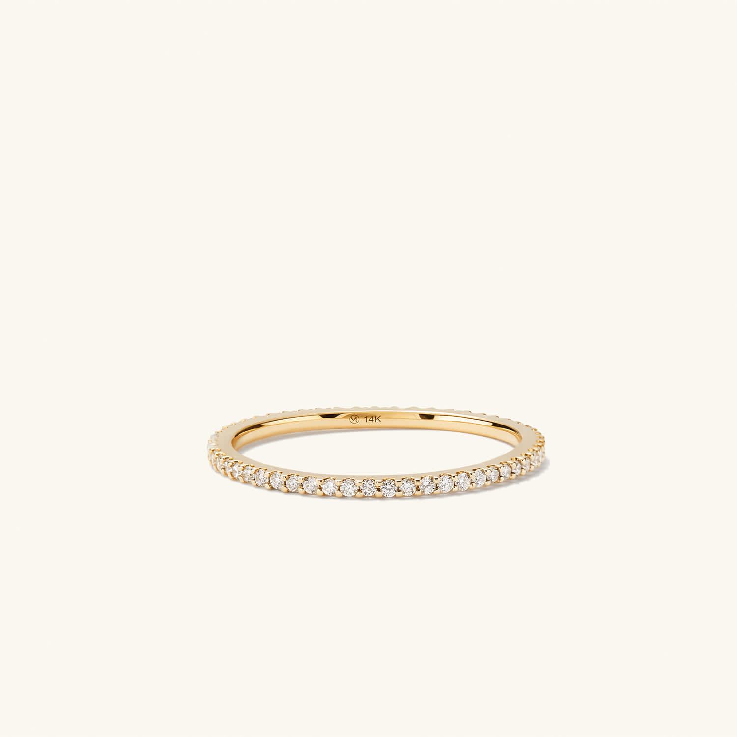 Slim Diamond Eternity Band - 14k Yellow Gold