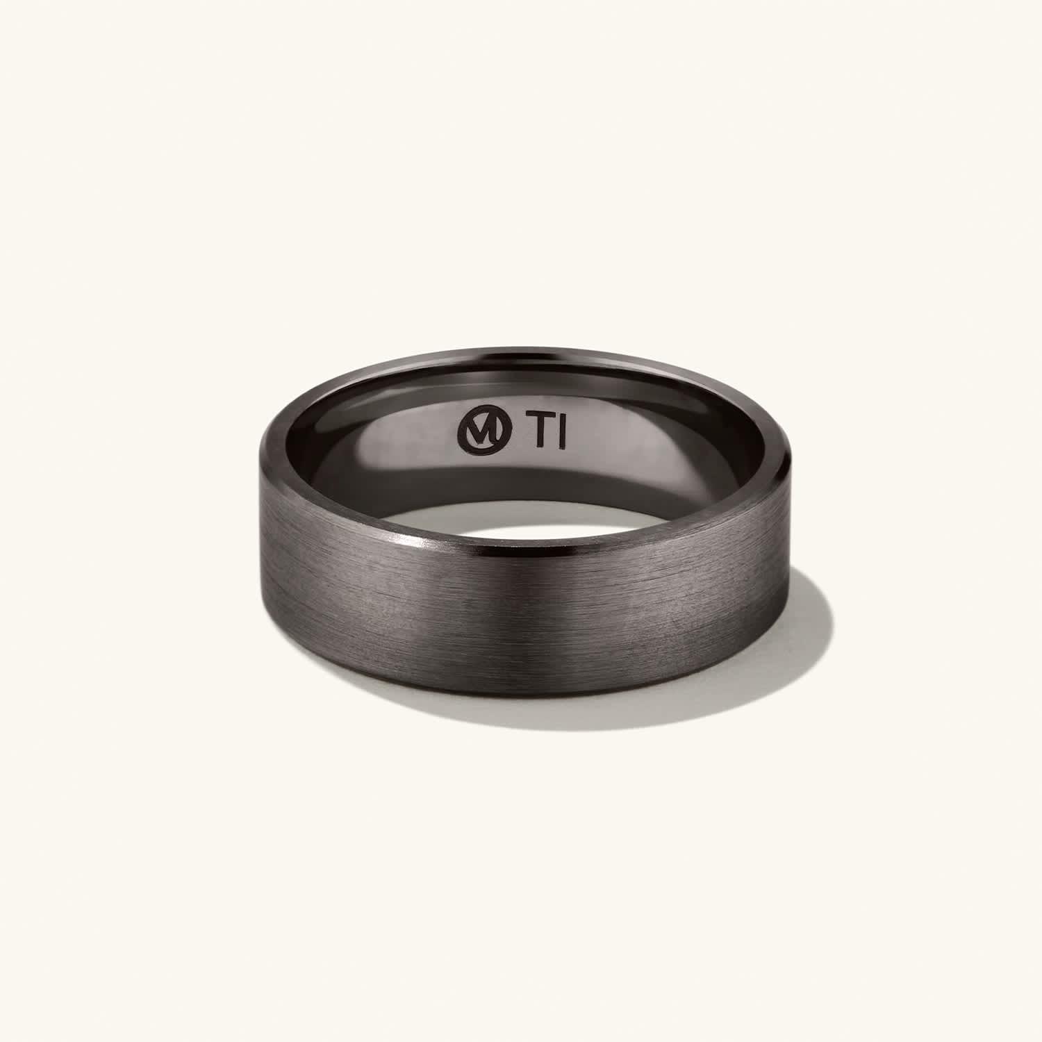 6mm Smooth Band - Black Titanium