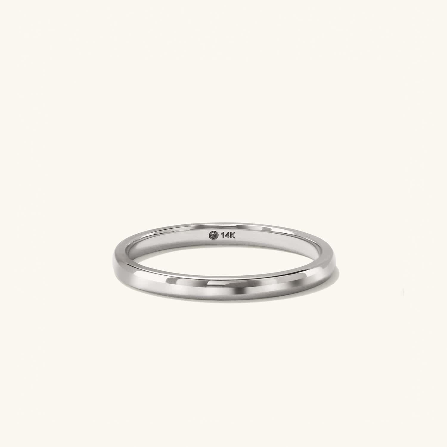 2mm Curve Band - 14k White Gold