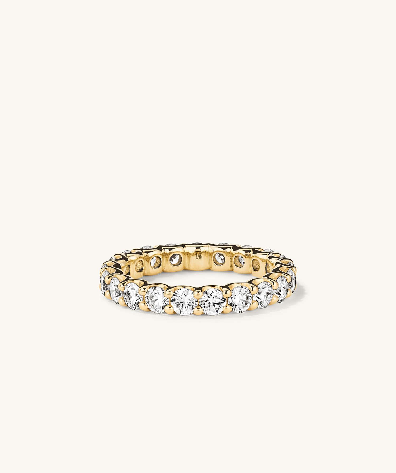 3mm Lab Grown Diamond Eternity Band - 14k Yellow Gold
