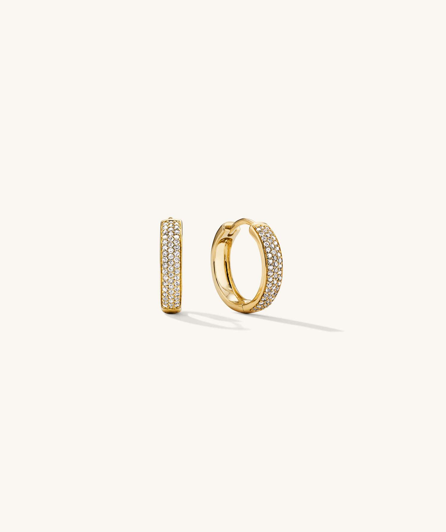 Bold Pavé Diamond Small Hoops