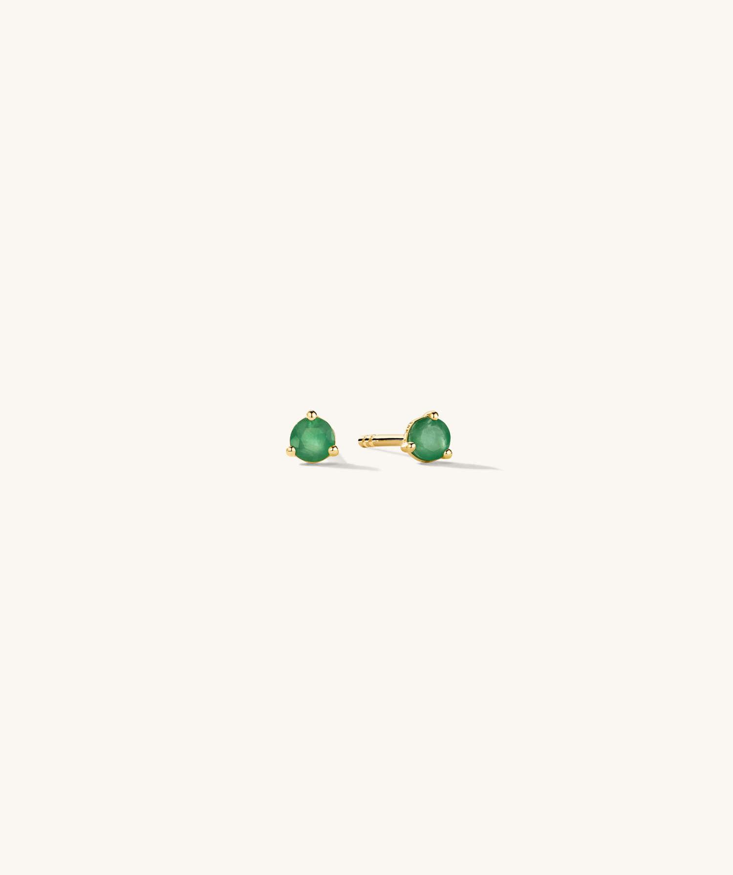 Gemstone Mini Studs - Emerald