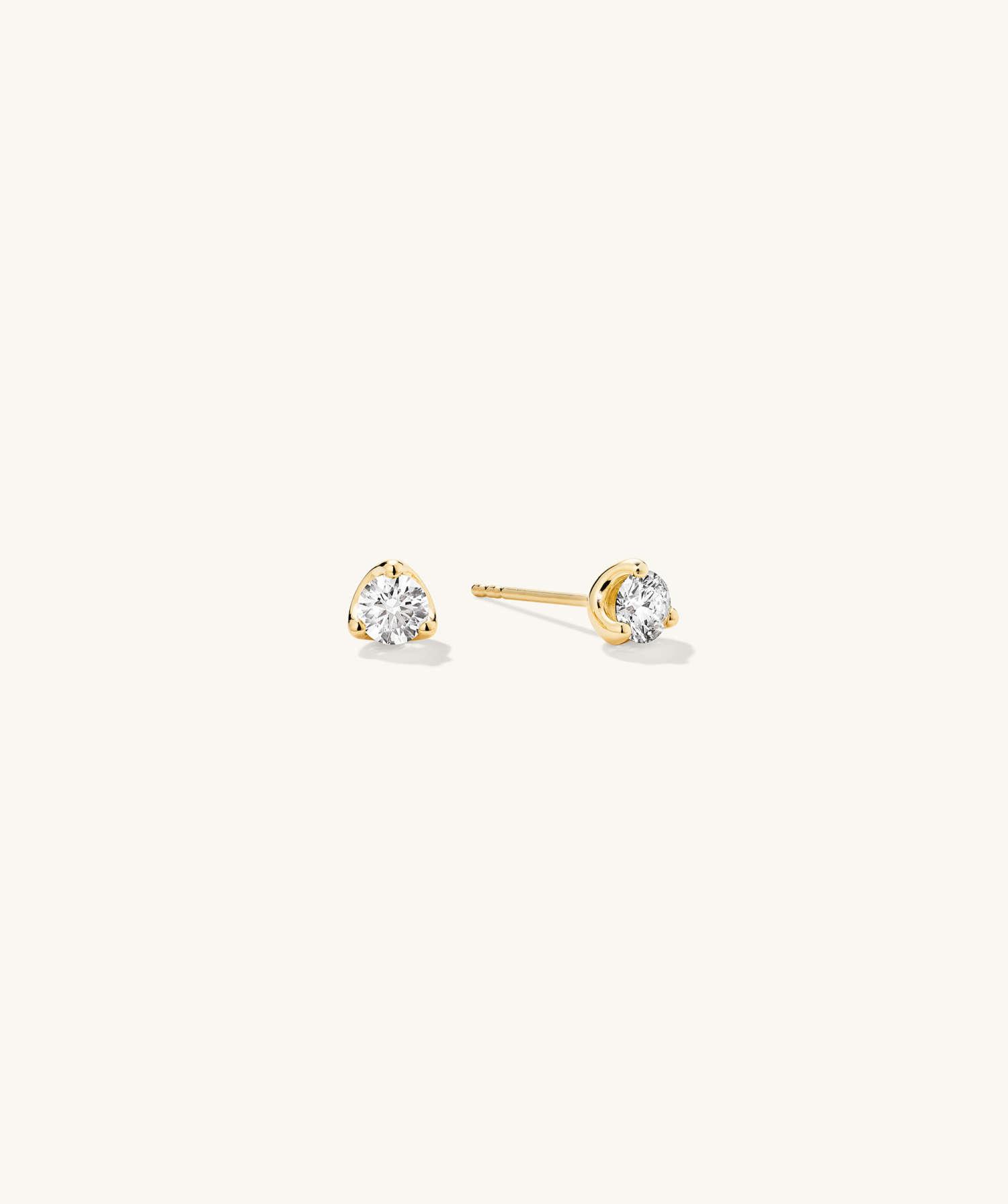 Lab Grown Diamond Round Studs 0.5 TCW - 14k Yellow Gold