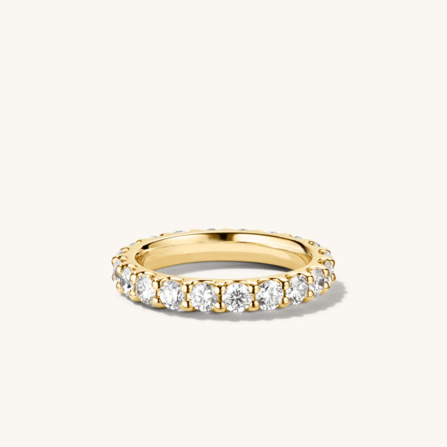 3mm Bold Diamond Eternity Band - 14k Yellow Gold