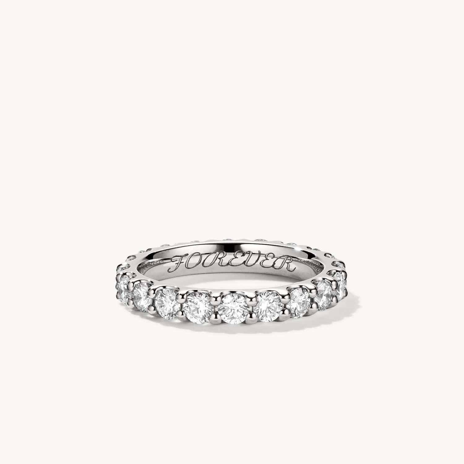 3mm Bold Diamond Eternity Band - 14k White Gold