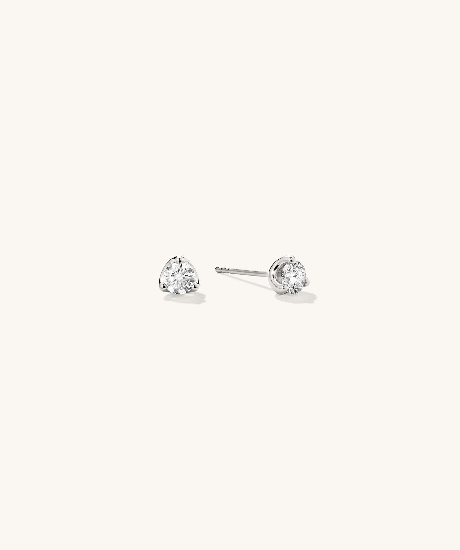 Lab Grown Diamond Round Studs 0.5 TCW - 14k White Gold