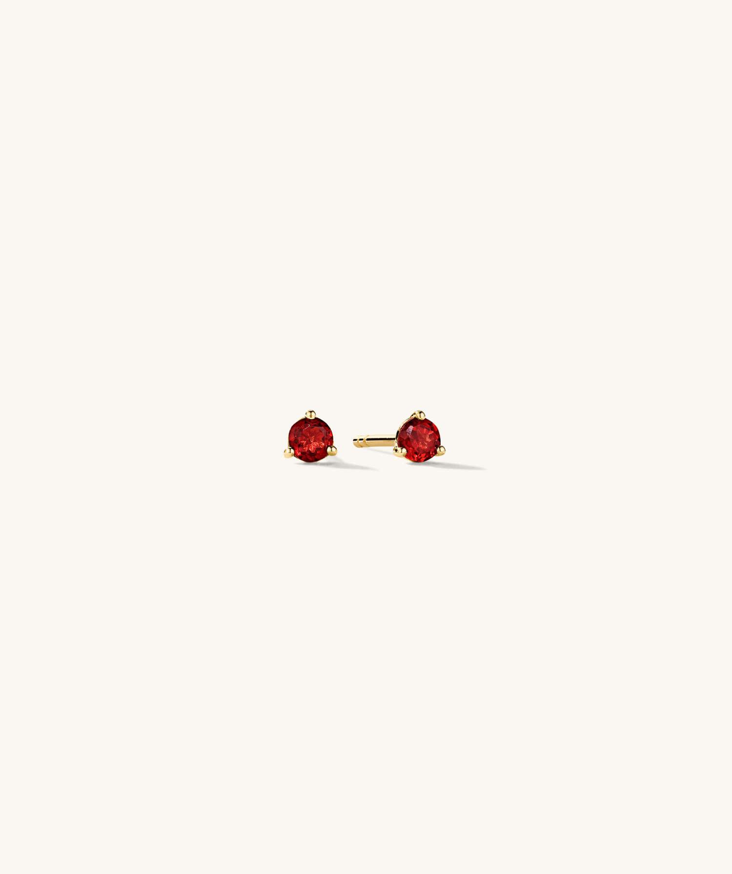 Gemstone Mini Studs - Garnet