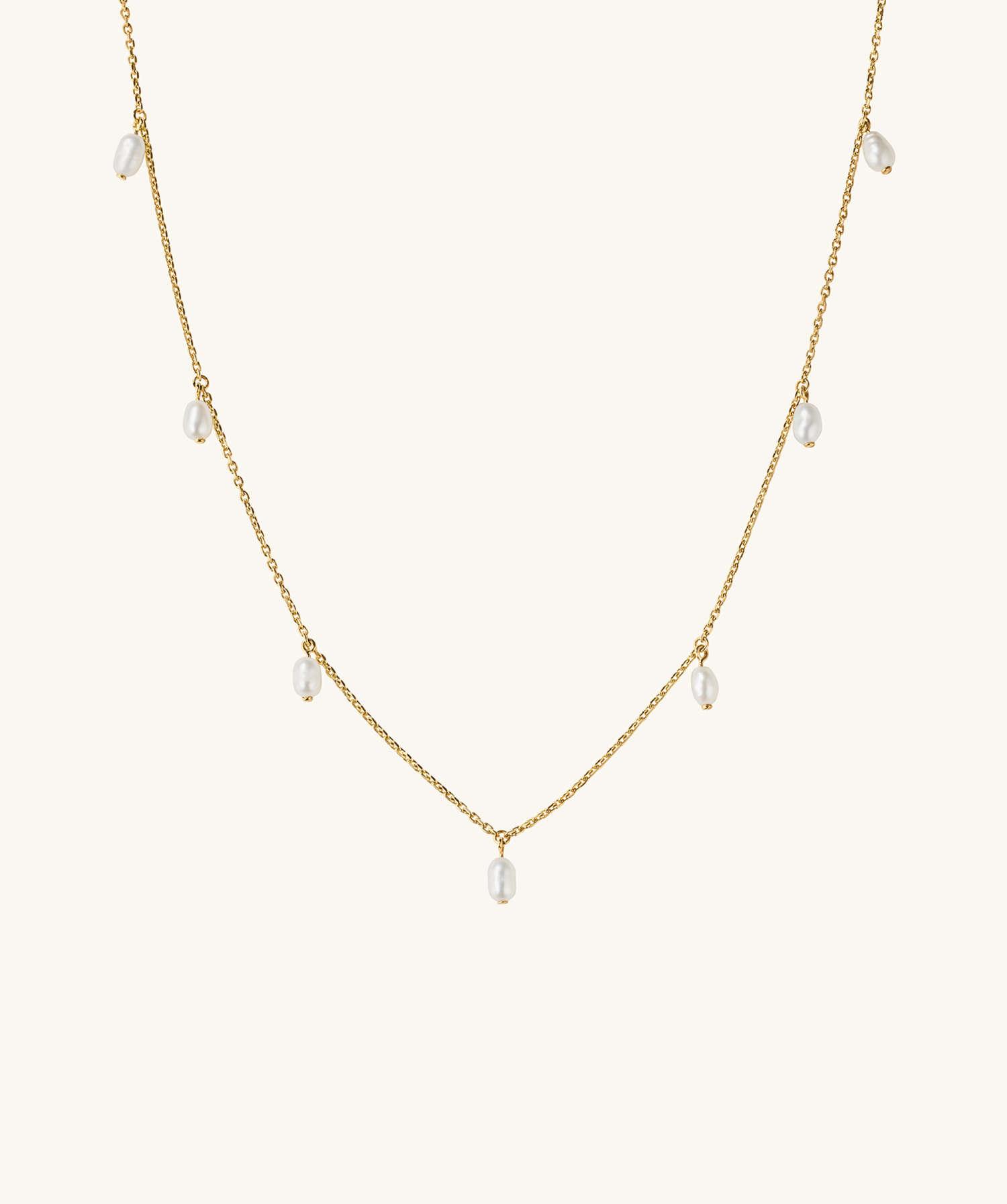 Tiny Pearl Station Necklace