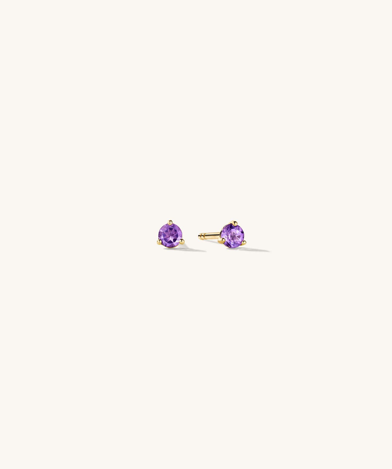 Gemstone Mini Studs - Amethyst