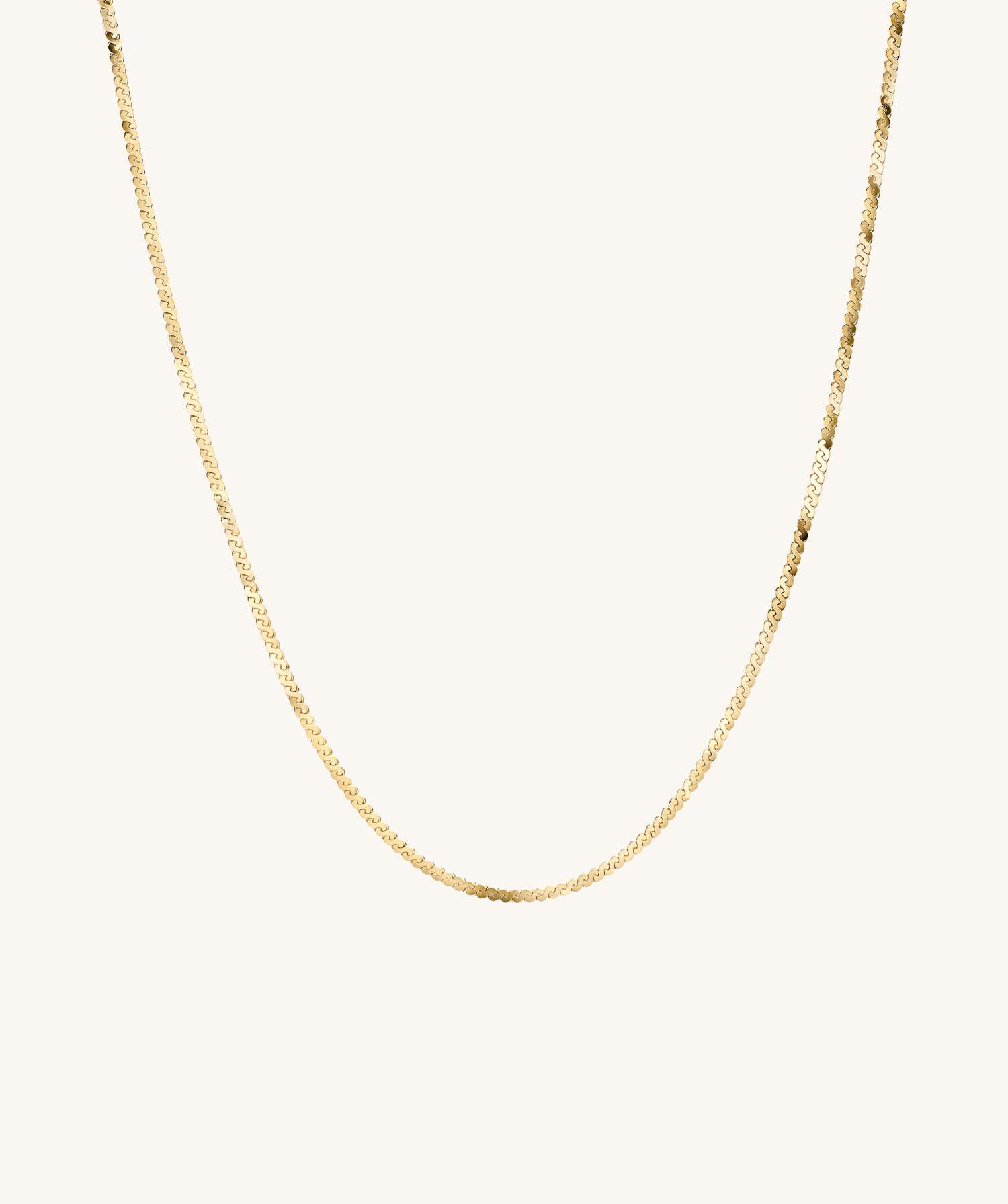 Serpentine Chain Necklace -14k Yellow Gold