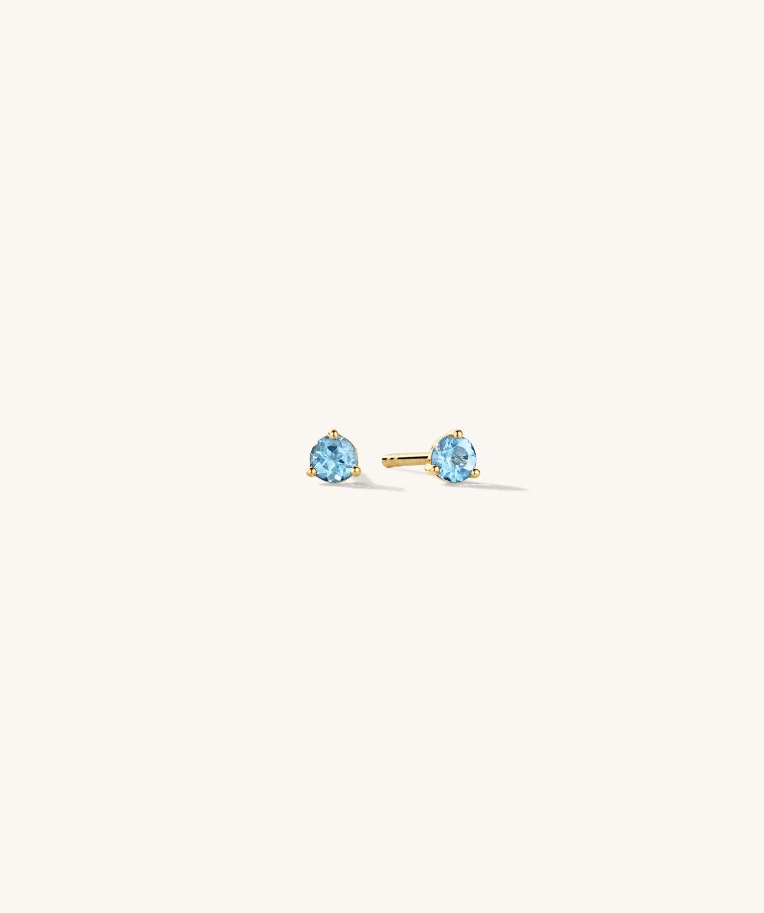 Gemstone Mini Studs - Blue Topaz