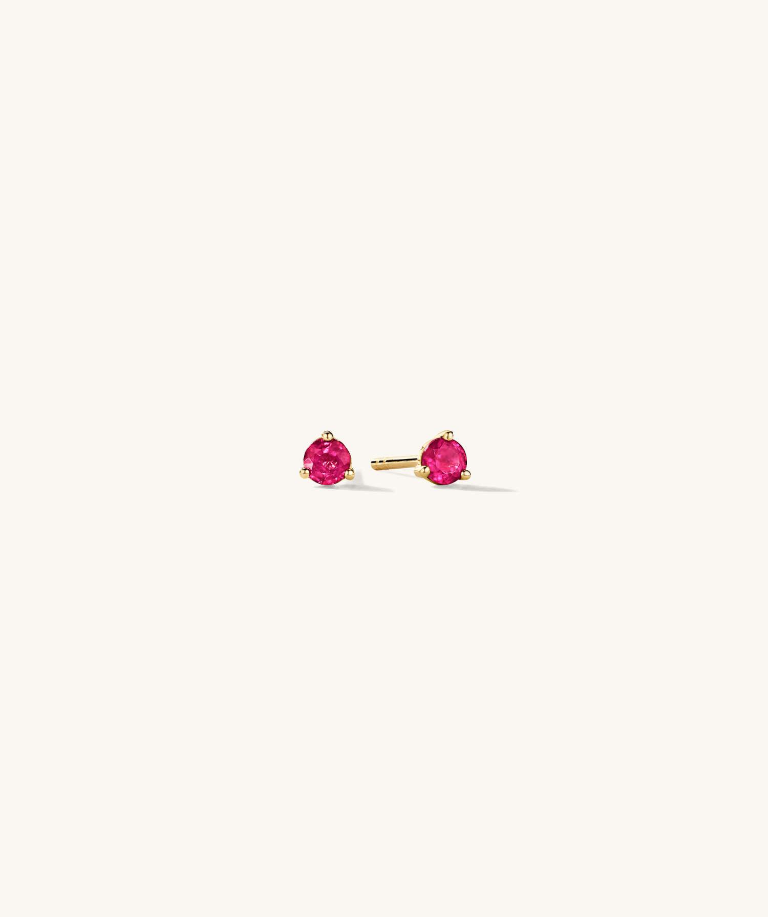 Gemstone Mini Studs - Ruby