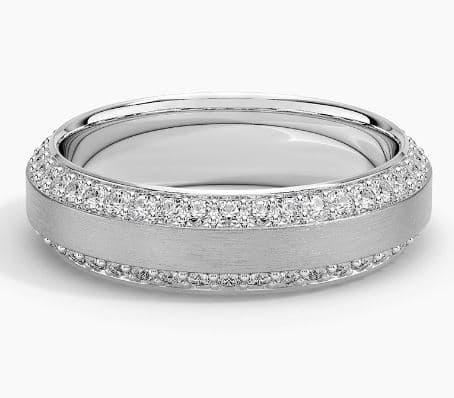 Beveled Edge Matte Eternity Lab Diamond 6mm Ring (1 ct. tw.)
