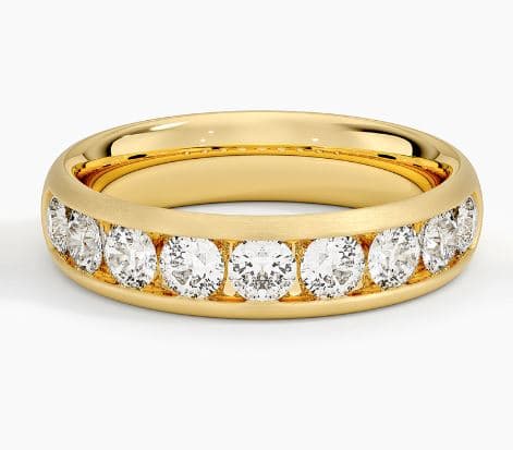 Channel Set Lab Diamond 5.5mm Matte Wedding Ring