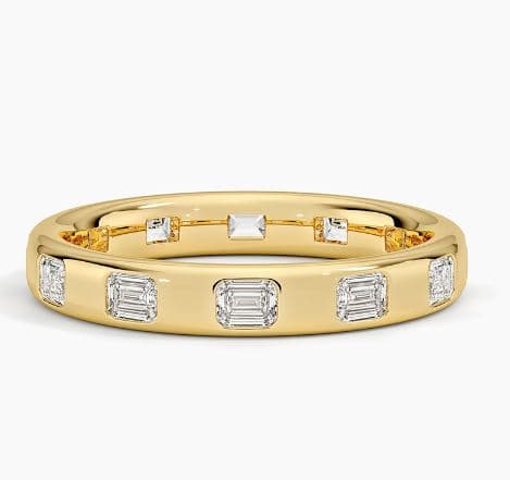 Chloe Flush Set Emerald Cut Lab Diamond Ring