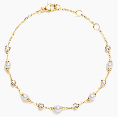 Athena Premium Akoya Cultured Pearl and Diamond Bracelet (1/4 ct. tw.)