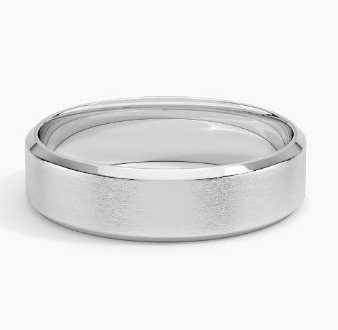 Slim Profile Beveled Edge Matte 5.5mm Wedding Ring