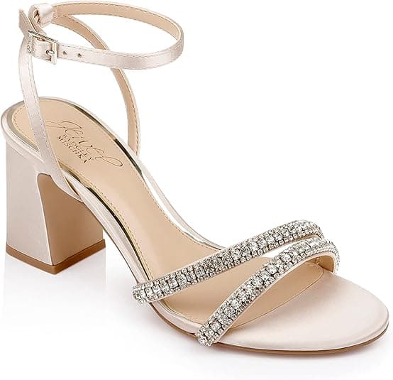 Rosa Block Heel Sandal with Gemstone Straps
