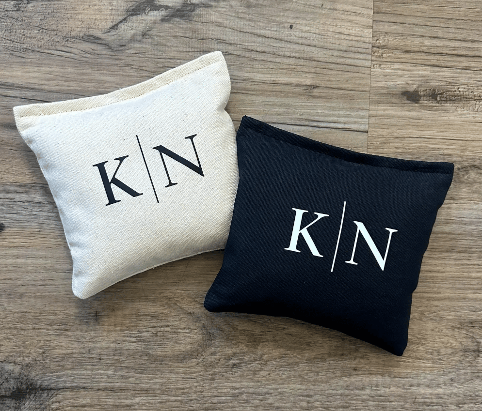8 Custom Wedding Bean Bags for Cornhole Modern Initials Monogram