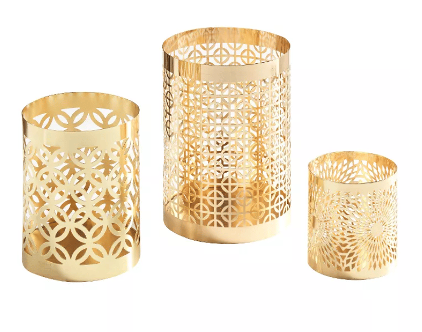 Set of 3 Filigree Hurricanes Gold