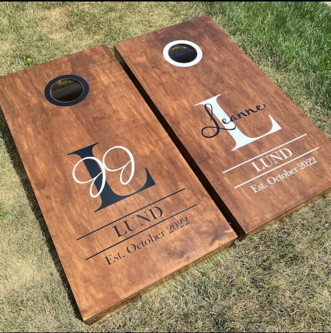 Custom Wedding Cornhole Decals