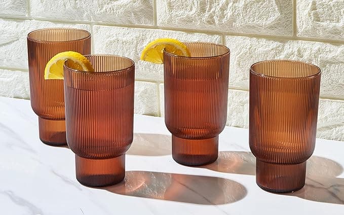 Ribbed Fluted Tritan Glasses
