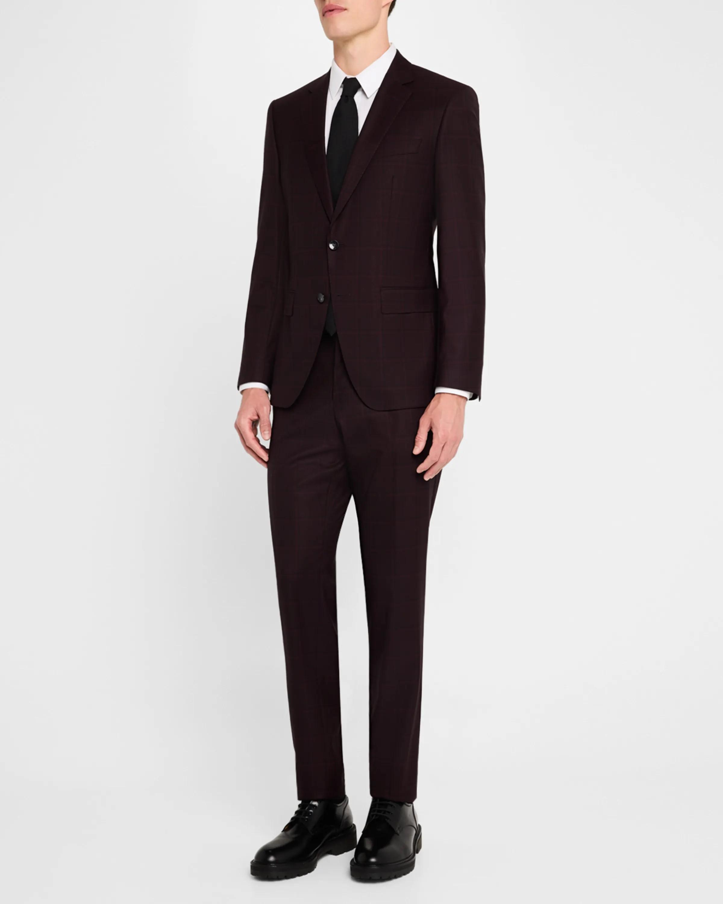 Men's Wool Check Slim-Fit Suit