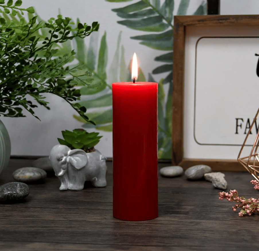 Red Pillar Candle
