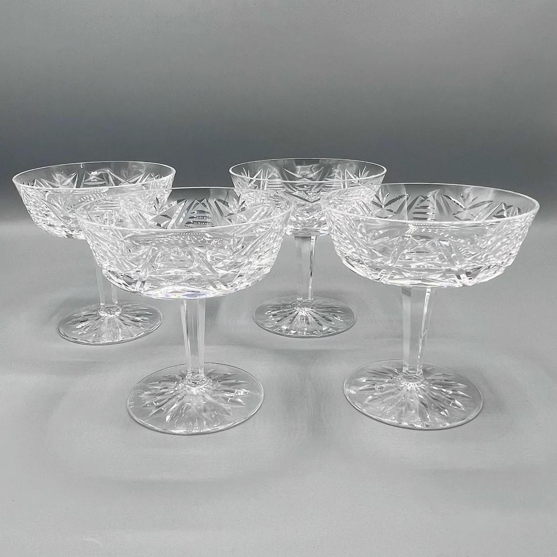 Vintage Waterford Crystal Champagne Coupes