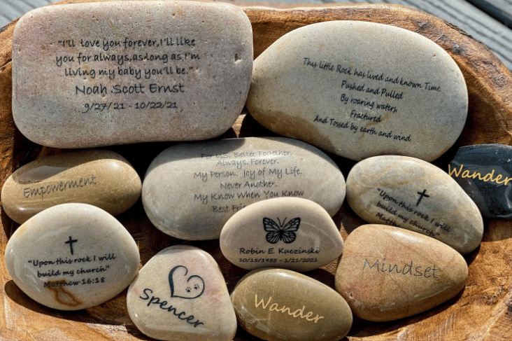 Custom Design Your Own Engraved River Rock