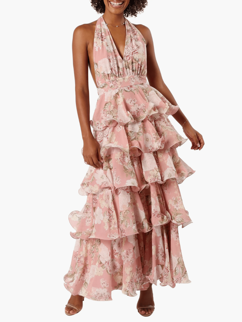 Bouquet Tiered Halter Dress
