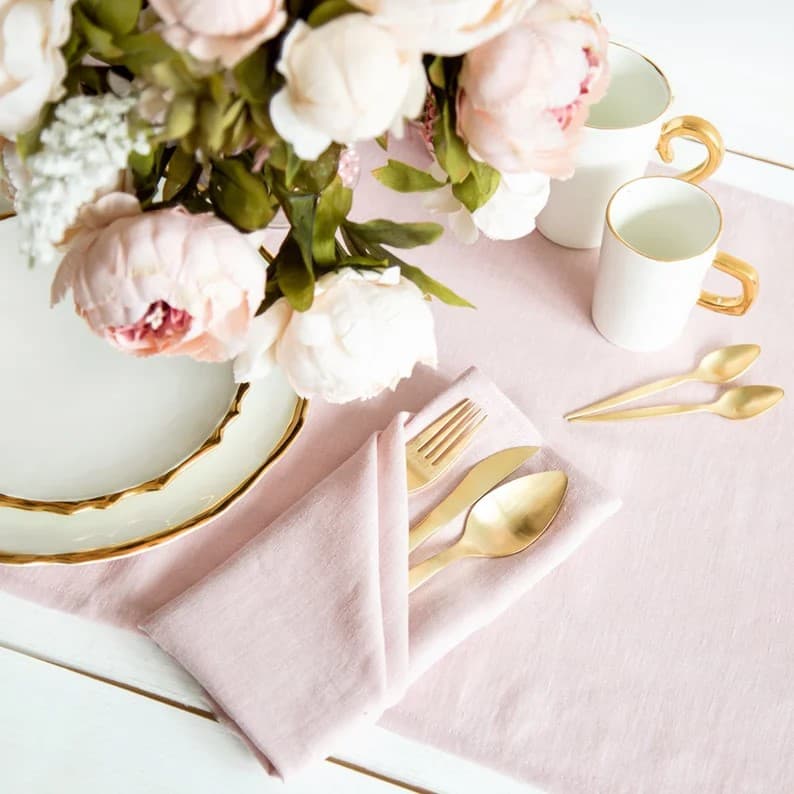 Pink Soft Linen Napkins Set