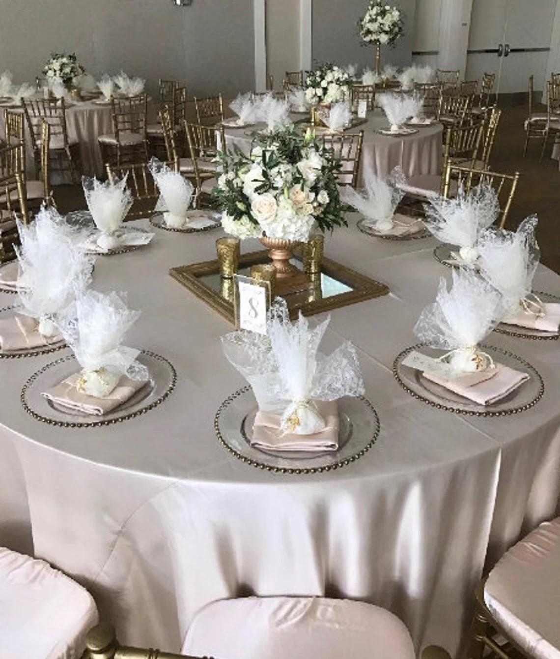 Blush Lamour Satin Tablecloth