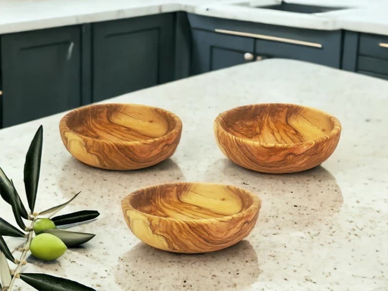 Personalized Hand Carved Olive Wood Bowl
