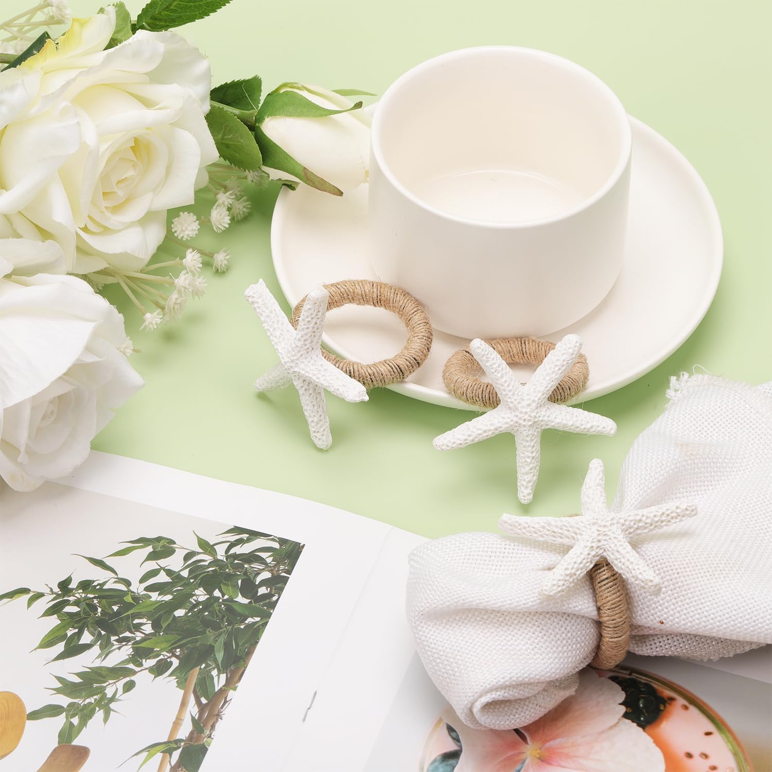 White Sea Star Nautical Napkin Ring