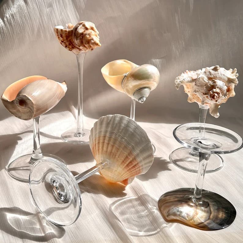 Customized Seashell Wine Glasses