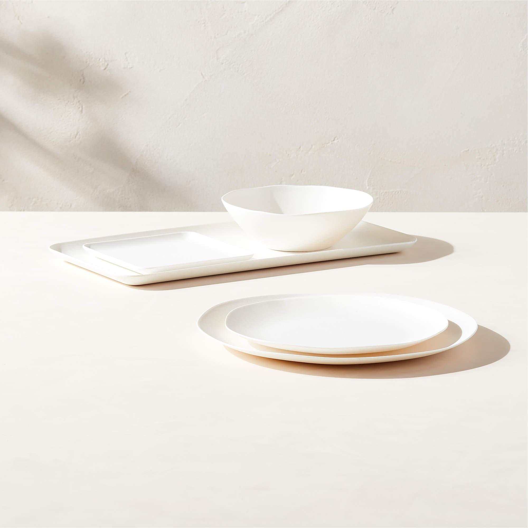 Pebble White Melamine Dinner Plate