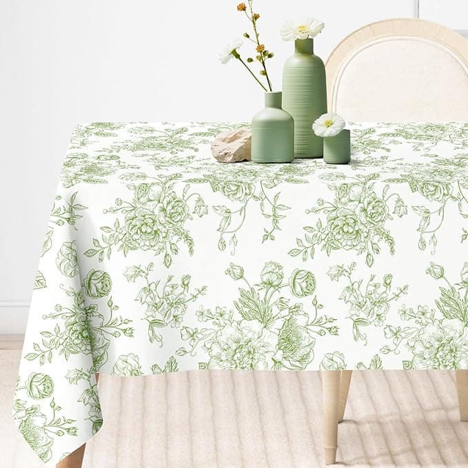 Green Flower Tablecloth Rectangle