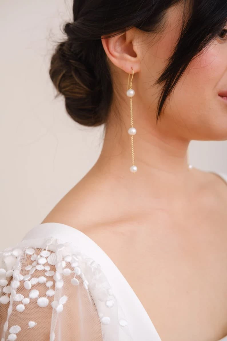 Bridal Pearl Drop Earrings