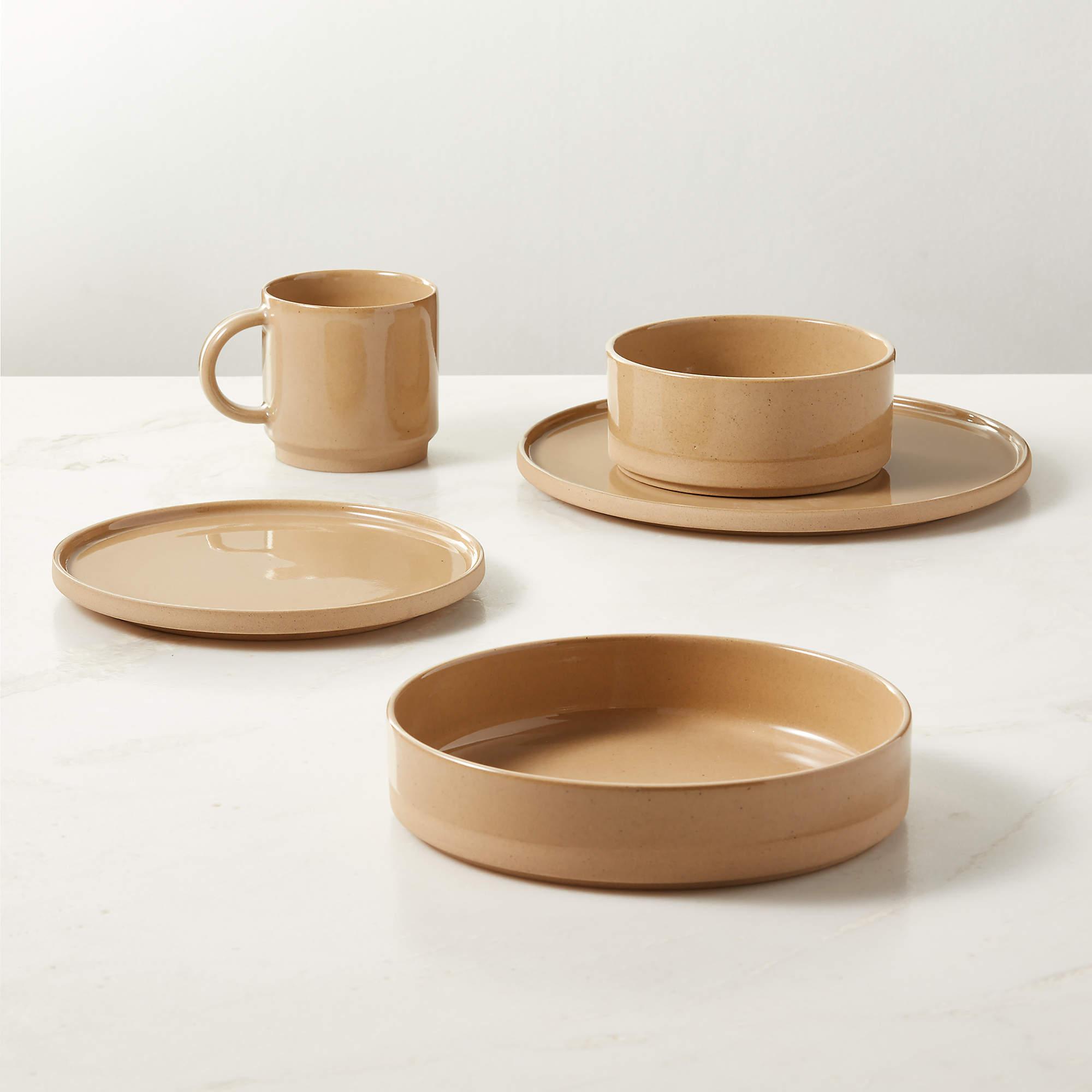 Darra Natural Recycled Stoneware Dinner Plates