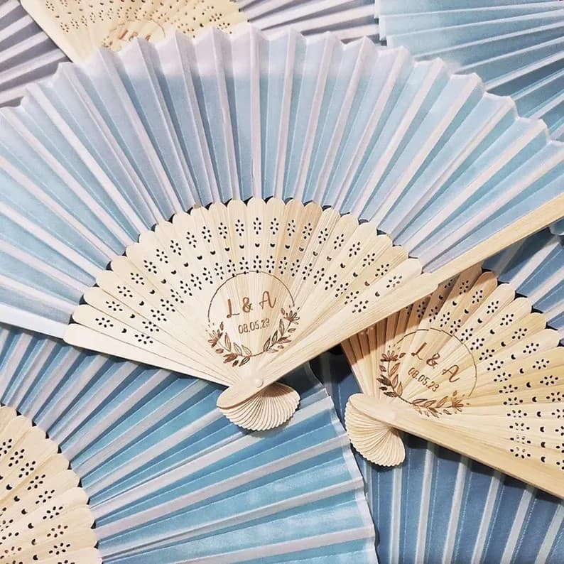 Engraved Silk Hand Fans