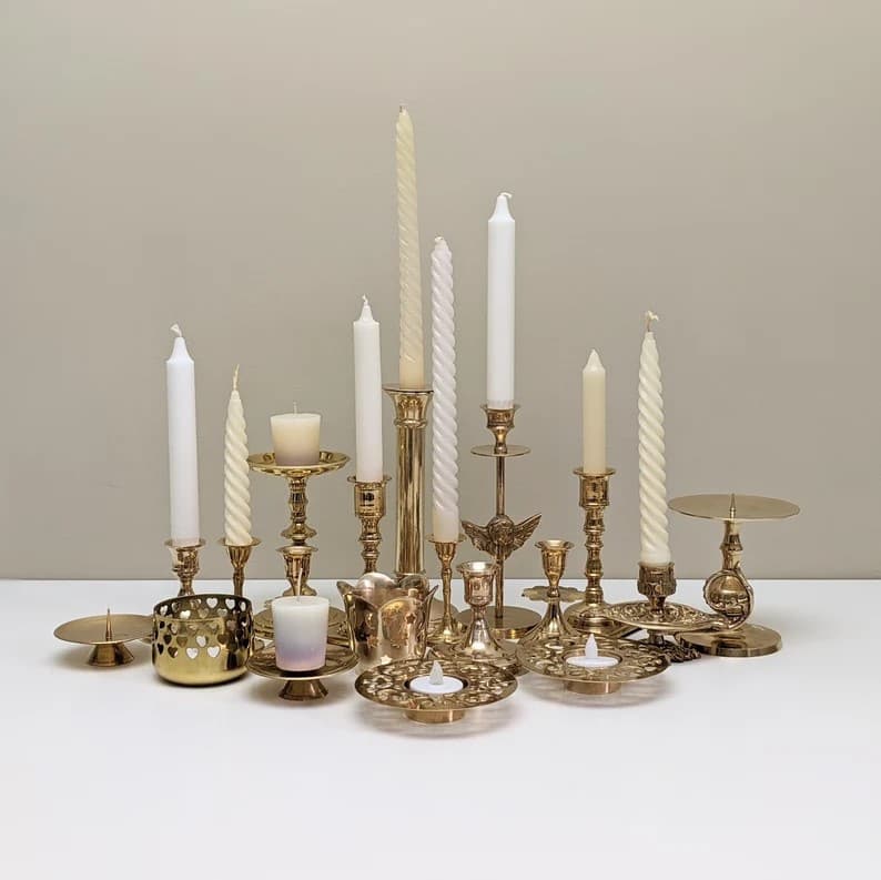 Vintage Brass Candle Holders
