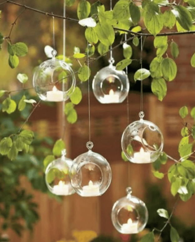Clear Hanging Glass Bauble Ball Tealight